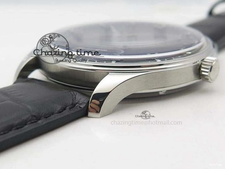 MIROTIME 0425 Portuguese IW545407 Black Dial ZF 1:1 Best Edition On Dark Blue Leather Strap DailyWear 7337